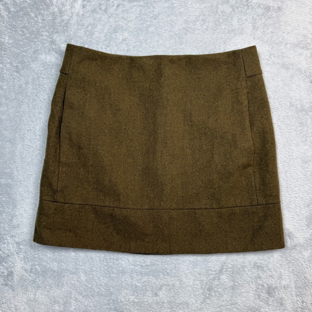 J.Crew Mini Skirt Womens 2 Brown Wool Blend Pockets Casual Preppy
